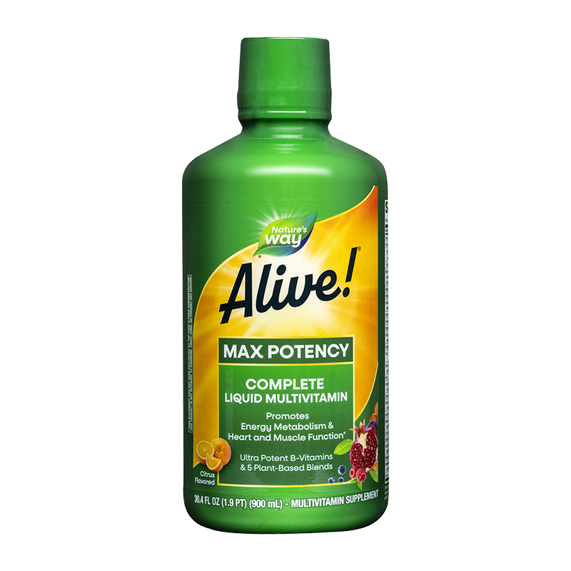 Течен мултивитамин Алайв максимум сила - Alive! Complete Liquid Multivitamin Max Potency, 900 ml, 180 дози за 6 месеца прием