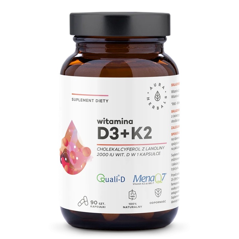 Кости и стави - Витамин D3 2000 IU + К2 100 µg, 90 капсули