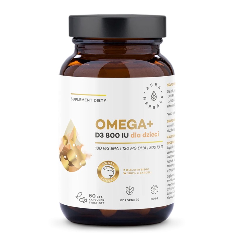 Грижа за мозъка и костите - Омега-3 500 mg + Витамин D3 800 IU, 60 капсули