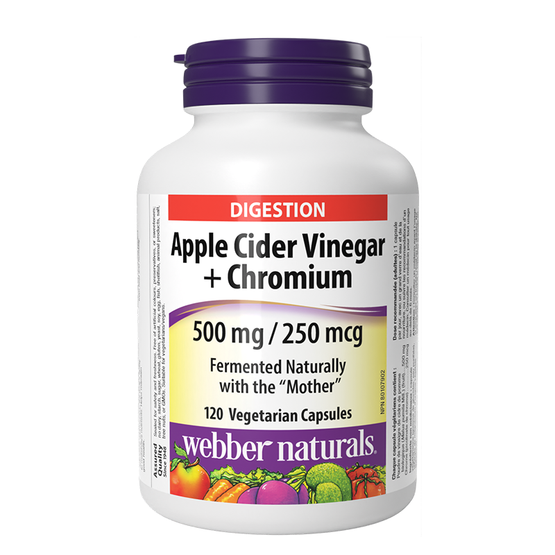 Редукция на теглото - Ябълков оцет 500 mg + Хром 250 µg, 120 капсули