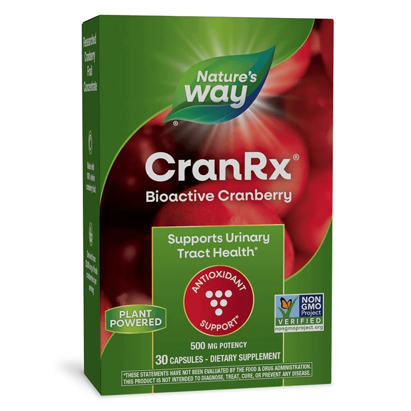 CranRx® – профилактика на уроинфекции - Биоактивна червена боровинка (концентрат), 500 mg, 30 капсули