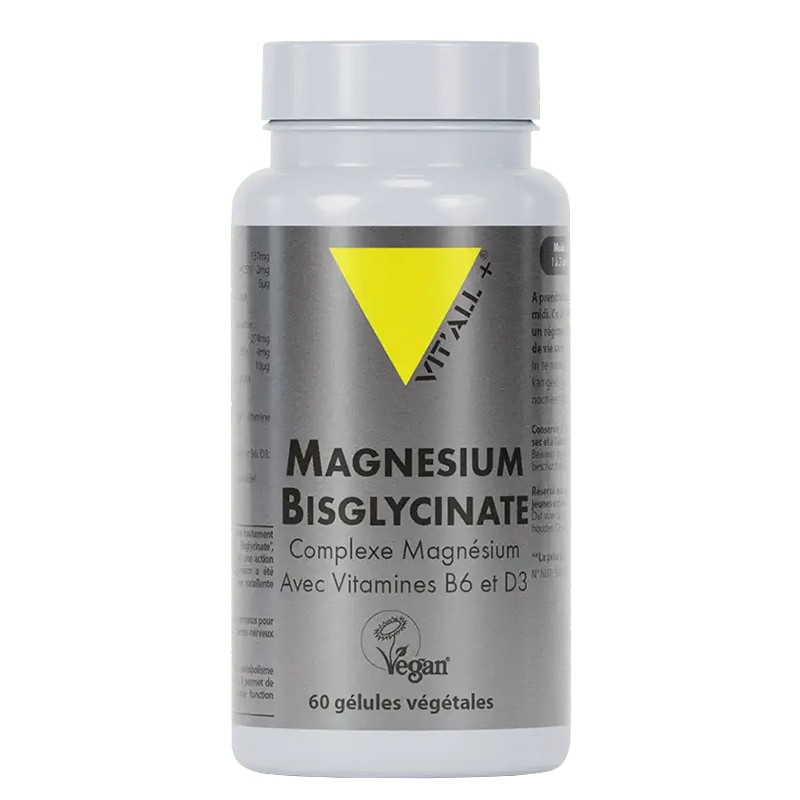 Магнезий (бисглицинат) + Витамини B6 и D3 – За мускули и кости, 60 капсули