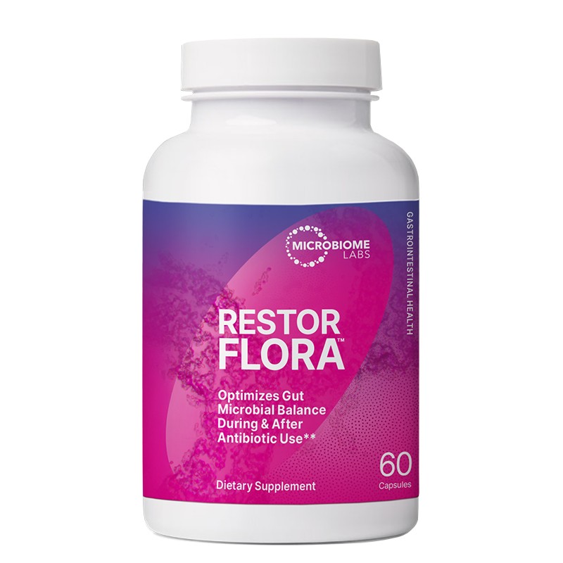 Saccharomyces boulardii 500 mg + Bacillus комплекс – При диария, стомашен дискомфорт, Restor Flora™, 60 капсули