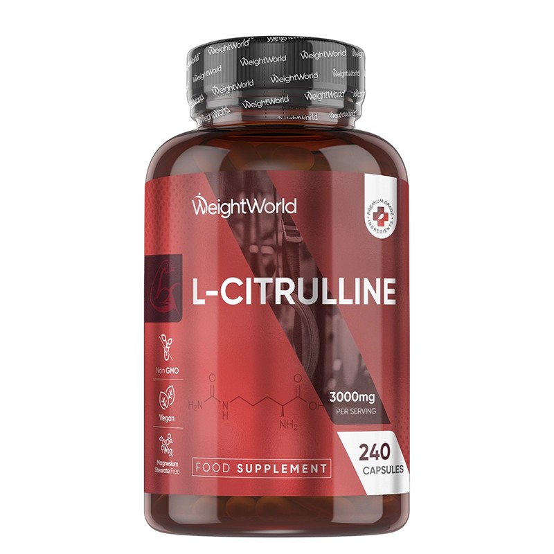 L-Цитрулин – Издръжливост, сила и сърдечносъдова подкрепа, 3000 mg, 240 капсули