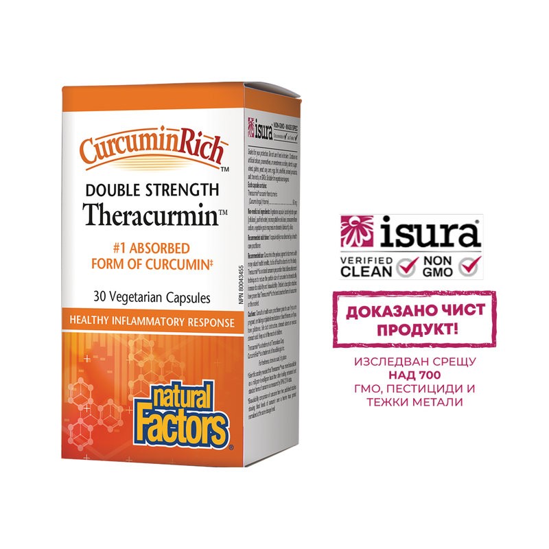 CurcuminRich™ Theracurmin™ Double Strength / Теракурмин, 60 mg, 30 капсули