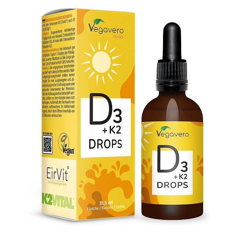 Кости и зъби - Витамин D3 + K2, 31.5 ml капки