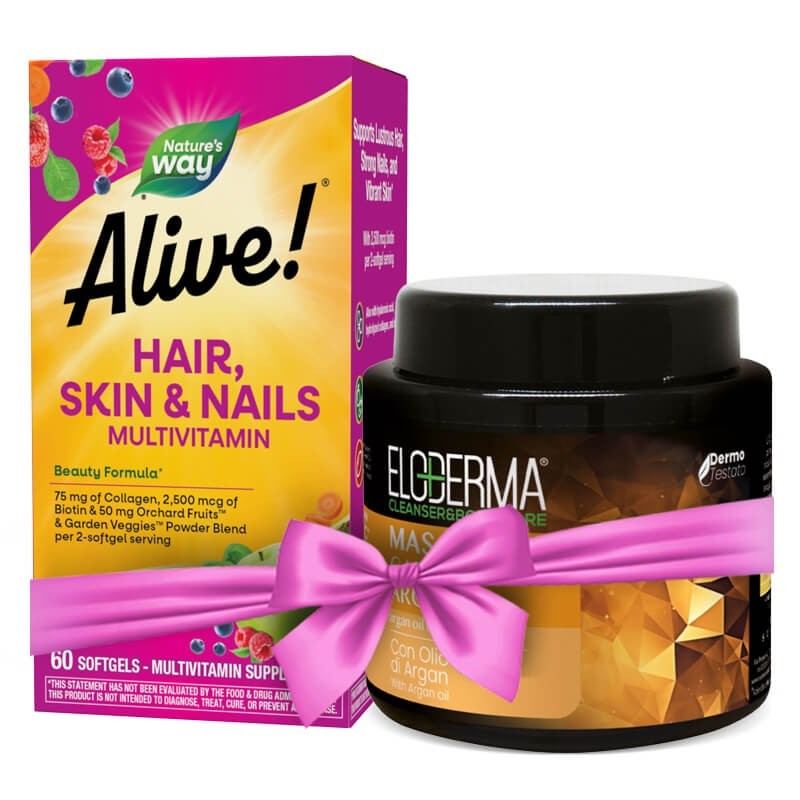 Мултивитамини за коса, кожа и нокти Алайв - Alive! Hair, Skin & Nails Multivitamin, 60 софтгел капсули