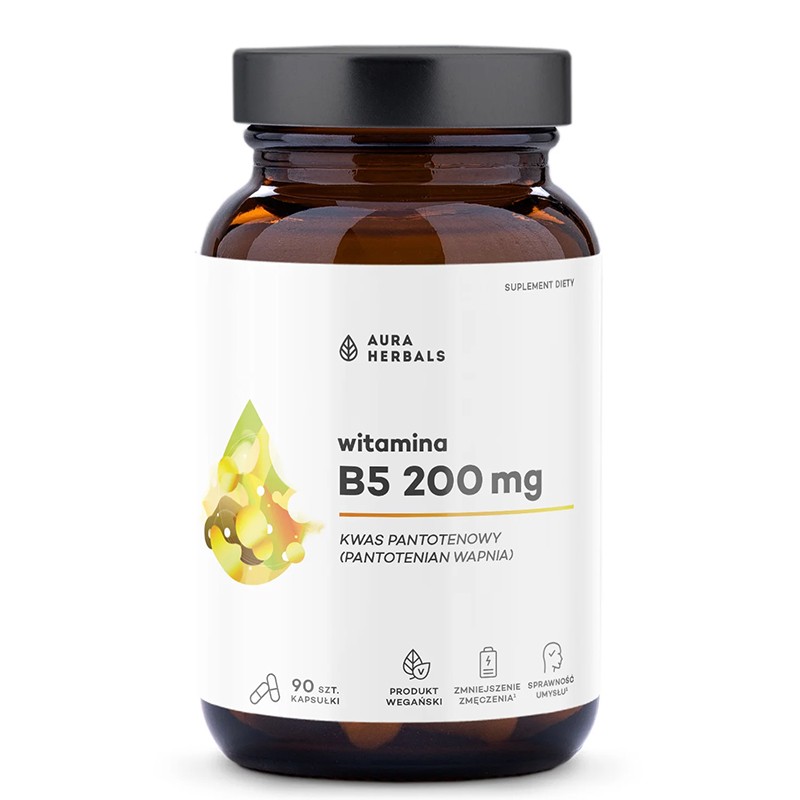 Витамин B5 (Пантотенова киселина) – Повече енергия и устойчивост на стрес, 200 mg, 90 капсули
