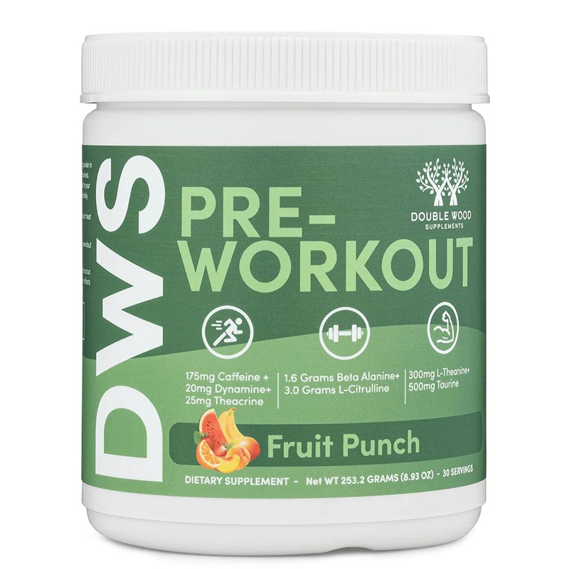 Pre-Workout L-Цитрулин 3000 mg + Бета аланин 1600 mg + Кофеин 175 mg – Енергия и издръжливост, плодов пунш, 253 g, 30 дози, прах