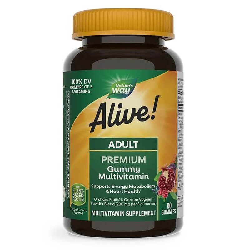 Премиум мултивитамини Алайв - Alive! Adult Premium Gummies Multivitamin, 90 желирани таблетки