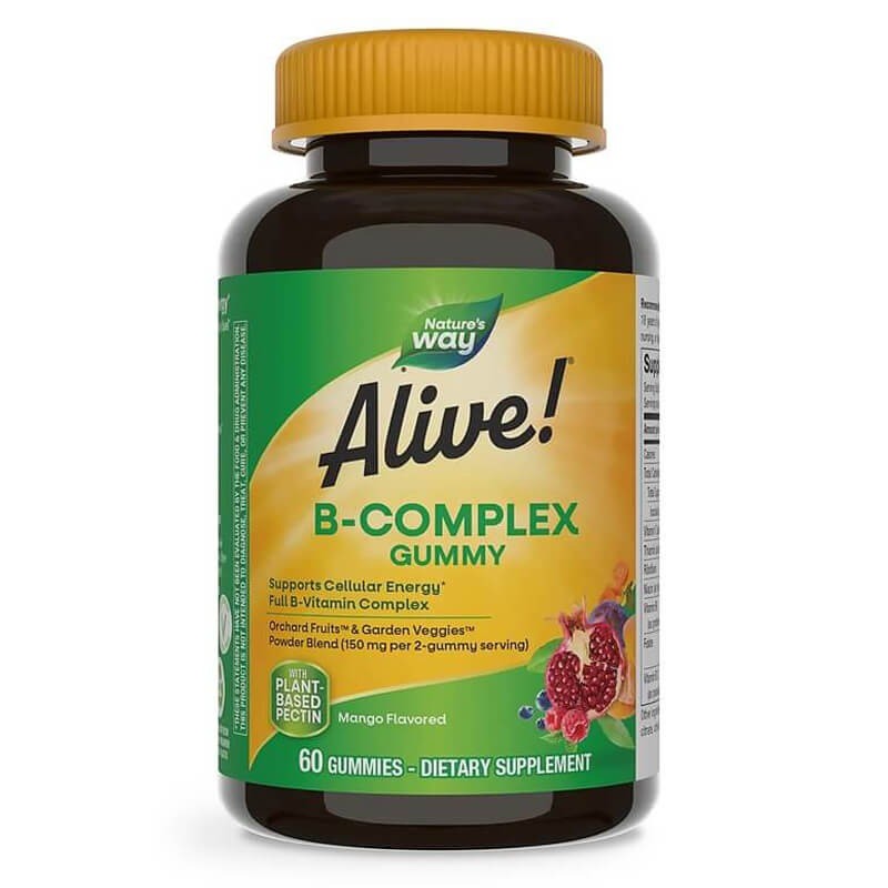 Витамини В-комплекс Алайв - Alive! B-Complex Gummies, 60 желирани таблетки