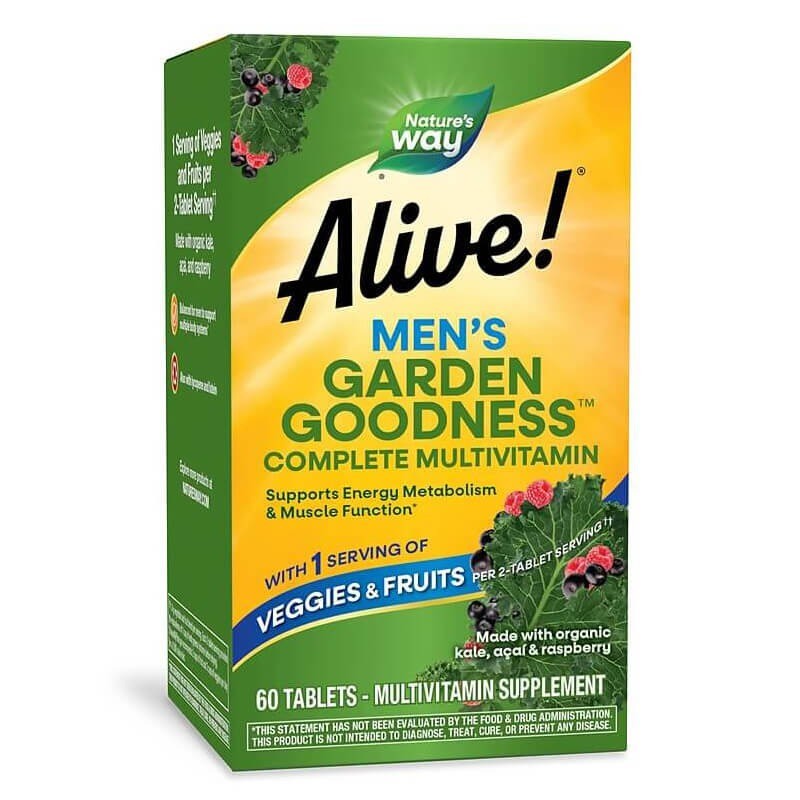 Мултивитамини за мъже Алайв - Alive! Garden Goodness™ Men`s Multi-Vitamin, 60 таблетки