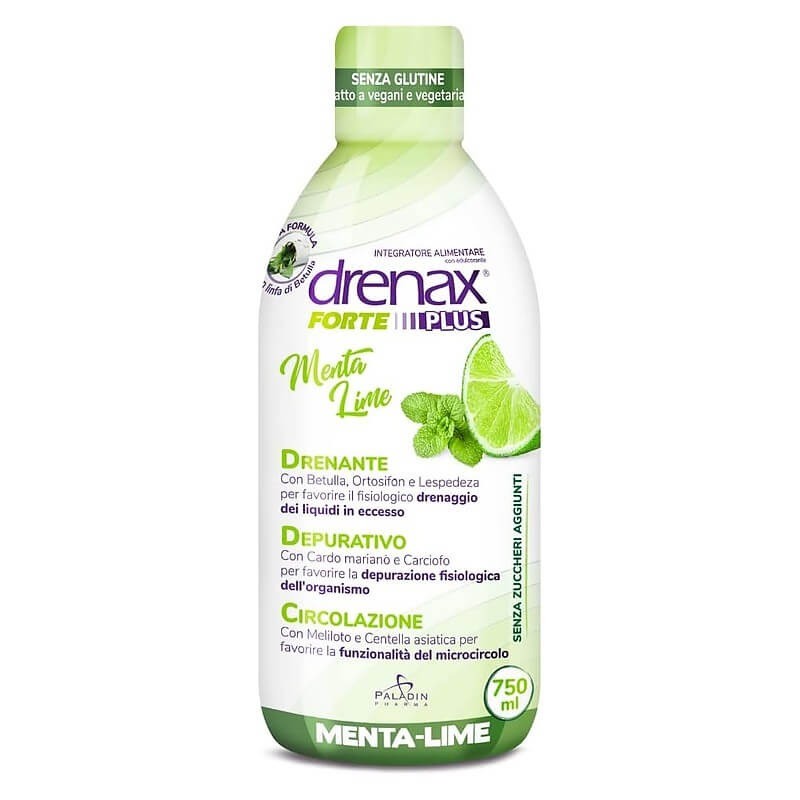 Диуретична детокс формула - Дренакс - Drenax® с бяла бреза, касис и сладка детелина, 750 ml, с вкус на мента и лайм