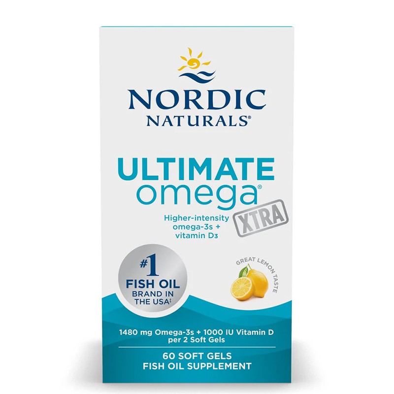 Ултимат Омега Xtra + витамин D3 1000 IU – Сърце, кости и имунитет, 740 mg, 60 софтгел капсули