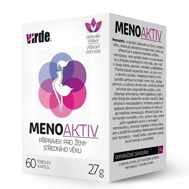 MenoAktiv с червена детелина 300 mg, китайска ангелика 234 mg и салвия 150 mg – При менопауза, 60 капсули