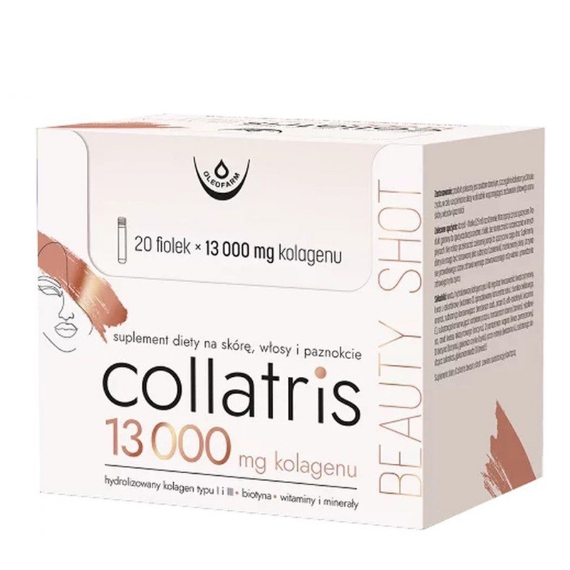 Течен колаген Collatris 13000 mg + витамини и минерали – За коса, кожа и нокти, 20 флакона за пиене х 25 ml