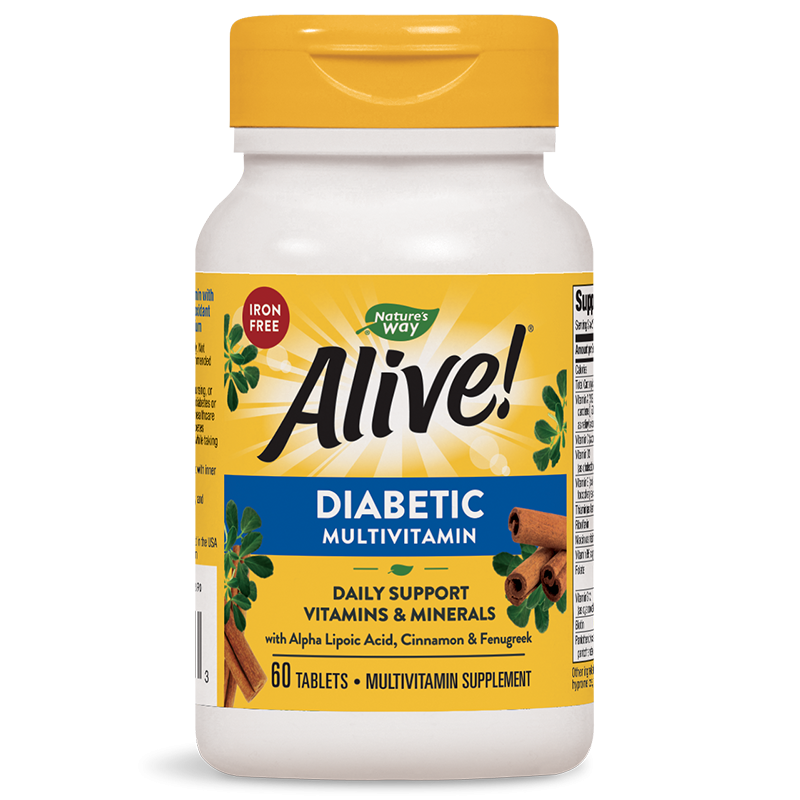 Мултивитамини за диабетици Алайв - Alive! Diabetic Multivitamin, 60 таблетки