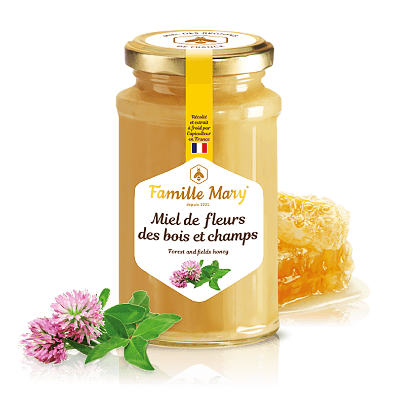 Пчелен мед букет от полски и горски цветя и билки (от Франция) - Miel de fleurs des bois et champs, 360 g