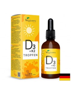 Кости и зъби - Витамин D3 + K2, 60 ml капки - Витамин D