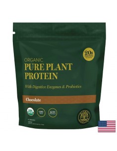 Растителен протеин (от нахут, грах, тиква, саша инчи, диня) с храносмилатени ензими и пробиотици, 760 g, прах, с вкус на шоколад - Добавки за мускулна маса