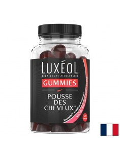 За растеж и сгъстяване на косата - Luxéol формула, 60 желирани таблетки с вкус на ягода