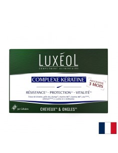 Подкрепа за химически третирана и изтощена коса - Luxéol формула с кератин, 90 капсули