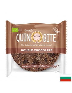 Био курабийка QUIN BITE - Двоен шоколад, 50 g - Храни и напитки