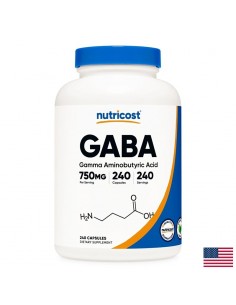 Стрес и добро настроение - Гама-аминобутирова киселина (GABA), 750 mg х 240 капсули - Депресия, тревожност, паническо разстройство