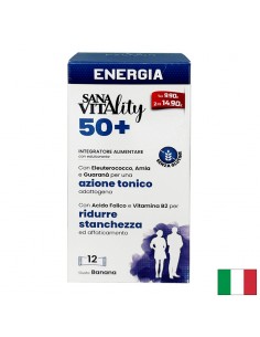 Жизненост и енергия 50+ SanaVitality, 12 сашета с течност х 10 ml - Отпадналост и умора