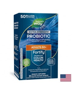 Пробиотик + пребиотици 50+ високо дозирани - Fortify Age 50+ Probiotic Extra Strength, 50 млрд. активни пробиотици, 30 капсули