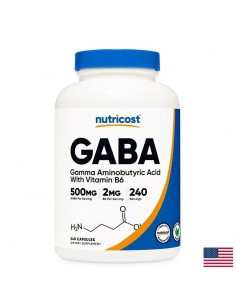 Мозъчна и нервна система - ГАБА 500 mg + Витамин В6 2 mg, 240 капсули - Витамин B
