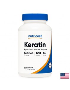 Коса, кожа, нокти - Кератин (хидролизирани кератинови пептитиди), 250 mg х 120 капсули - Кератин