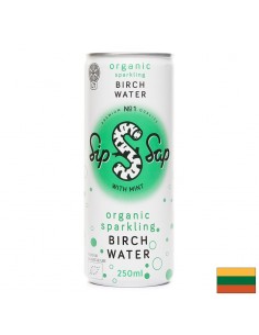 Детоксикация и тонус - Био брезов сок с вкус на мента (газиран), 250 ml - Здравословни храни