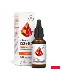 Кости и стави - Витамин D3  800 IU + K2 20 µg (форте), 30 ml капки - Витамин D