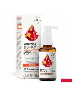 Кости и стави - Витамин D3 1000 IU + K2 18.75 µg Форте, 50 ml орален спрей - Витамин D
