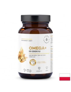 Грижа за мозъка, костите и ставите - Омега-3  1000 mg + Витамин D3 2000 IU, 60 капсули - Витамин D