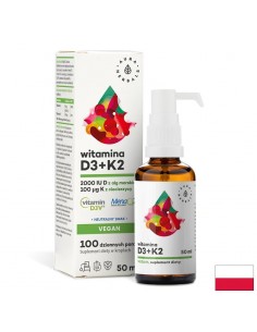 Кости и стави - Витамин D3 + K2 (веган формула), 50 ml капки - Витамин D
