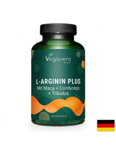 Л-Аргинин Плюс Мака, Кордицепс и Трибулус -  L-Arginin Plus (mit Maca, Cordyceps, Tribulus), 180 капсули - Спортни добавки