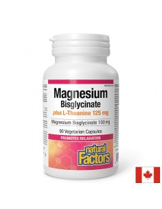 Стрес и добро настроение - Магнезий (бисглицинат)100 mg + Л-Теанин 125 mg х 90 капсули - Магнезий