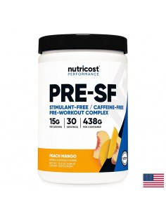 Пред тренировъчен комплекс PRE-SF, 450 g прах, с аромат на праскова и манго, 30 дози - Спортни добавки