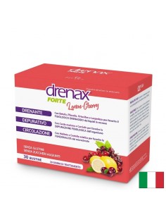 Диуретична детокс формула - Дренакс - Drenax® с бяла бреза, касис и миши уши, 30 сашета, с вкус на лимон и череша - Висок холестерол