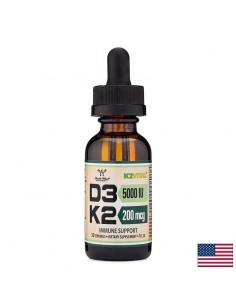 Грижа за костите - Витамин D3 5000 IU + K2 200 µg, капки, 29.6 ml - Витамин D