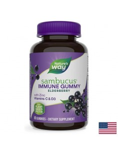 Самбукус Гъми с черен бъз, цинк, витамини С & D - Sambucus Gummies, 60 желирани таблетки - Цинк