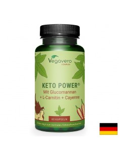 Keto Power® с глюкоманан, L-карнитин и лют червен пипер, 60 капсули - Глюкоманан