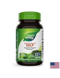 Келп – кафяви водорасли - Източник на йод за щитовидната жлеза, 600 mg, 100 капсули - Хормонален дисбаланс