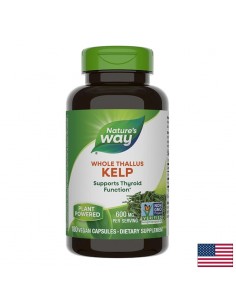 Келп – кафяви водорасли - Източник на йод за щитовидната жлеза, 600 mg, 180 капсули - Хормонален дисбаланс