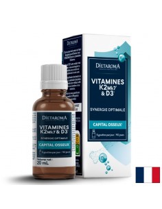 Грижа за костите - Витамин D3+ K2, 20 ml капки - Витамин D
