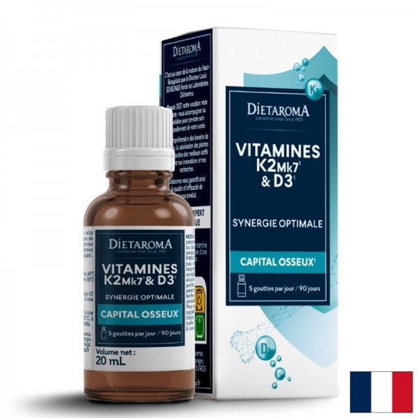 Грижа за костите - Витамин D3+ K2, 20...