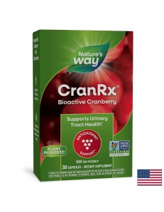 CranRx® – профилактика на уроинфекции - Биоактивна червена боровинка (концентрат), 500 mg, 30 капсули