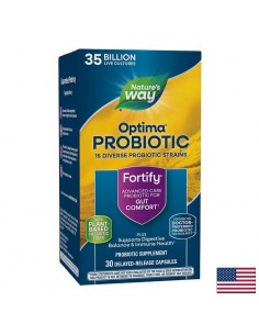 Пробиотик + пребиотици – ежедневна грижа - Fortify Optima Probiotic Everyday Care, 35 млрд. активни пробиотици, 30 капсули - Пробиотици и пребиотици